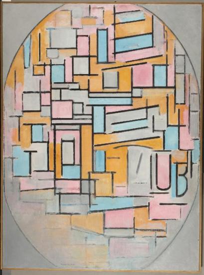 橢圓構圖2(Composition in oval with color planes 2), 1914