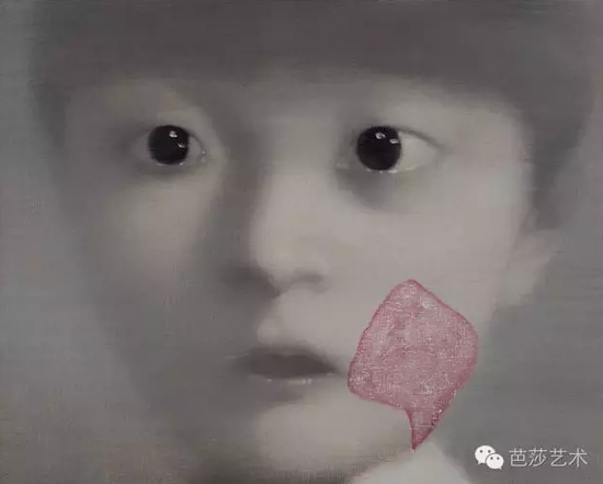 張曉剛《我的女兒1號》，布上油畫，40×50cm，2000