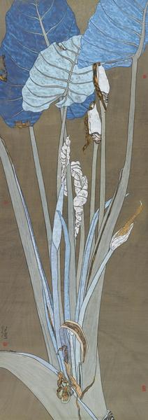 郭子良  熱帶植物寫生之一  紙本設色  140×48cm